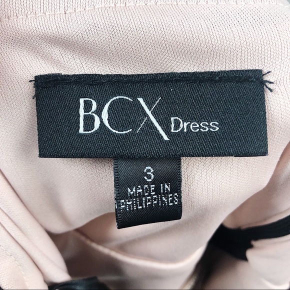 BCX Black & Nude Illusion Neckline Polka Dot Dress - Picture 9 of 9